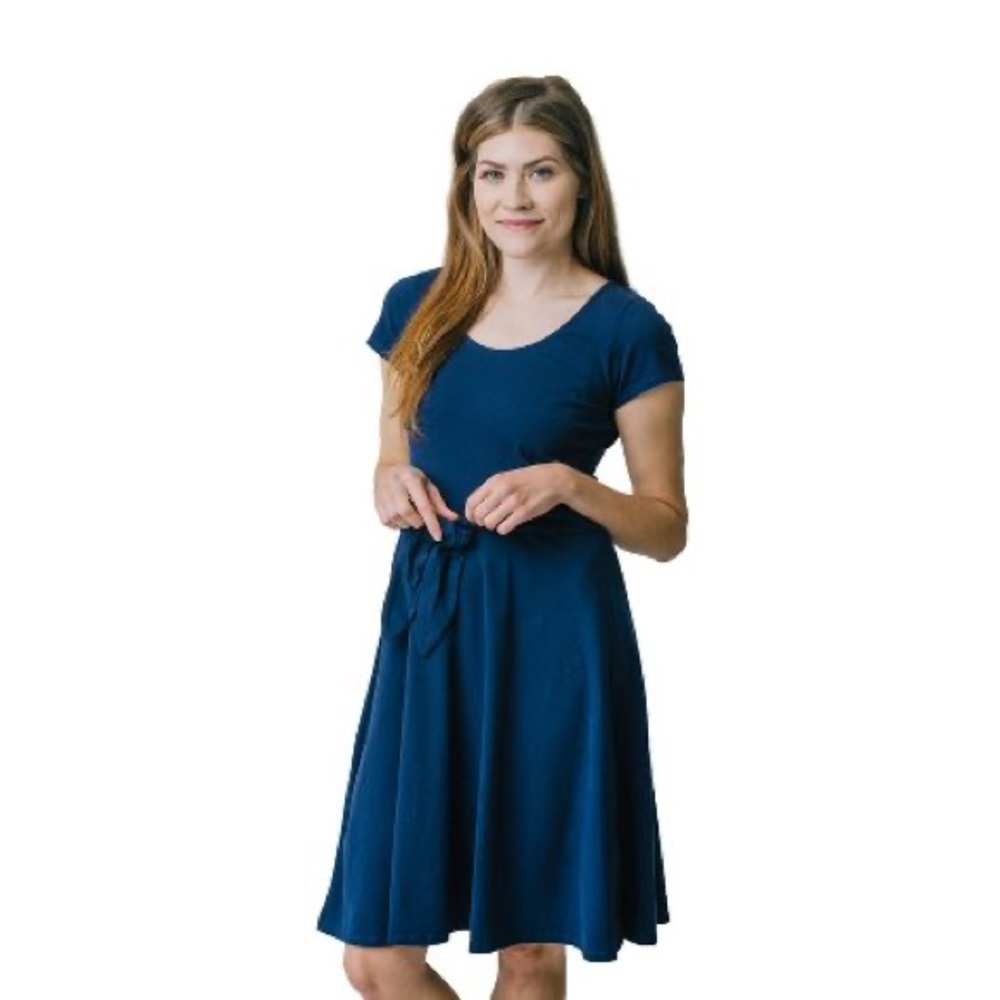 A-Organic Tie-Waist Knit Dress